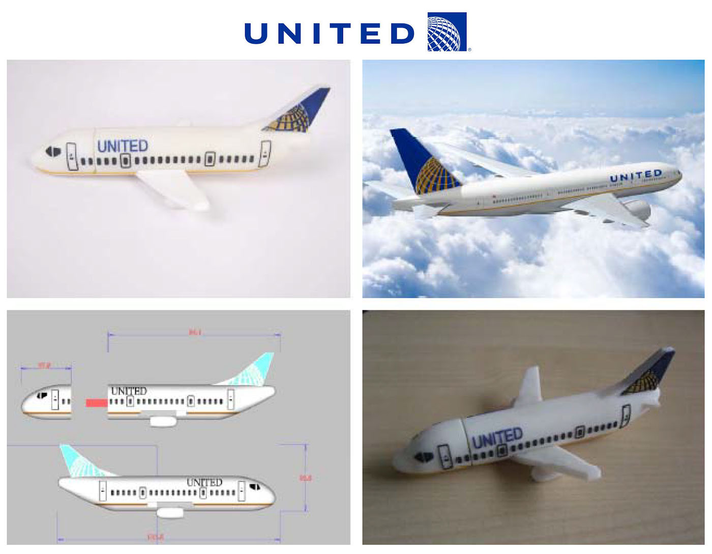 聯合航空訂造飛機UBS 記憶棒