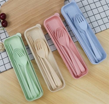 小麥秸稈環保餐具三件套